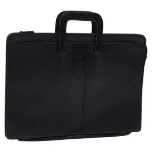 Burberrys Hand Bag Leather Black Auth bs23427